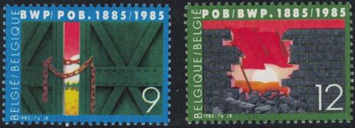 Potovn znmky Belgie 1985 Belgick strana prce, 100. vro Mi# 2219-20