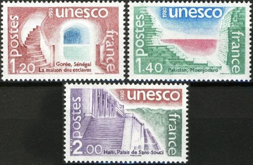 Potovn znmky Francie 1980 Vydn pro UNESCO Mi# 21-23