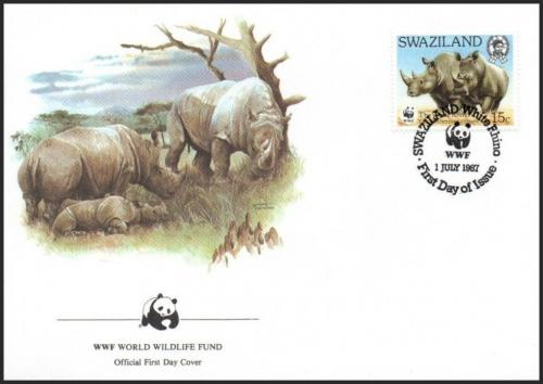 FDC Svazijsko 1987 Nosoroec tuponos, WWF 051 Mi# 528 - zvtit obrzek