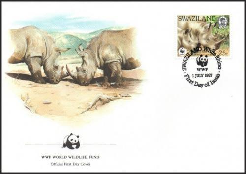 FDC Svazijsko 1987 Nosoroec tuponos, WWF 051 Mi# 529