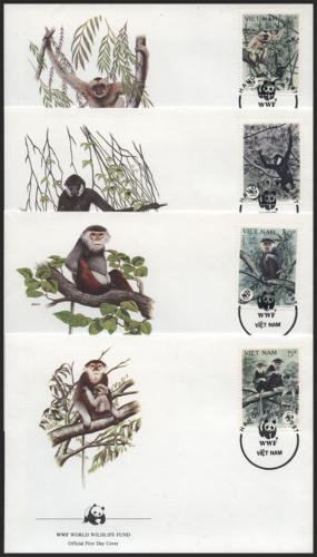 FDC Vietnam 1987 Opice, WWF 053 Mi# 1827-30