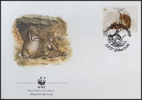 FDC Portugalsko 1988 Rys ibersk, WWF 060 Mi# 1744