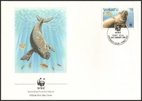 FDC Vanuatu 1988 Dugong indick, WWF 062 Mi# 783 - zvtit obrzek