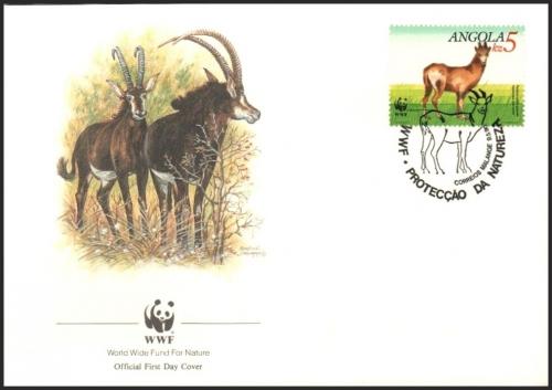 FDC Angola 1990 Antilopa obrovsk, WWF 097 Mi# 799