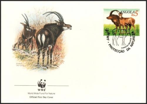 FDC Angola 1990 Antilopa obrovsk, WWF 097 Mi# 801