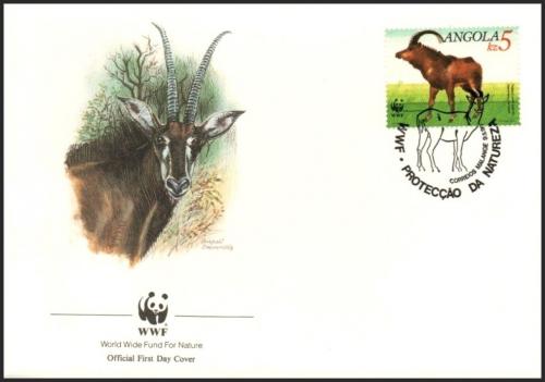 FDC Angola 1990 Antilopa obrovsk, WWF 097 Mi# 802 - zvtit obrzek