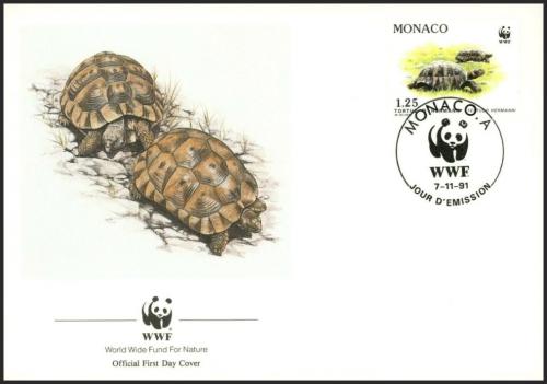 FDC Monako 1991 elva zelenav, WWF 121 Mi# 2046 - zvtit obrzek