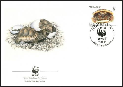 FDC Monako 1991 elva zelenav, WWF 121 Mi# 2047 - zvtit obrzek
