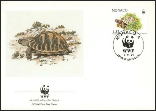 FDC Monako 1991 elva zelenav, WWF 121 Mi# 2049 - zvtit obrzek