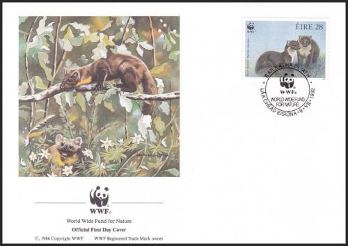 FDC Irsko 1992 Kuna lesn, WWF 123 Mi# 798 - zvtit obrzek