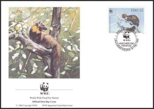 FDC Irsko 1992 Kuna lesn, WWF 123 Mi# 799 - zvtit obrzek