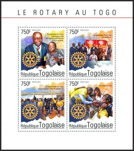 Potovn znmky Togo 2014 Rotary Intl. Mi# 6364-67 Kat 12 - zvtit obrzek