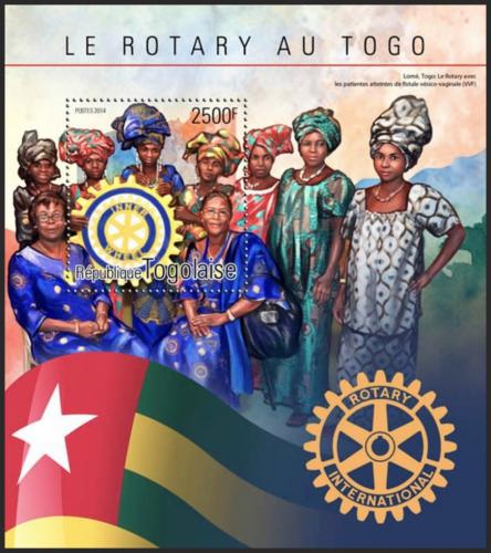 Potovn znmka Togo 2014 Rotary Intl. Mi# Block 1091 Kat 10 - zvtit obrzek