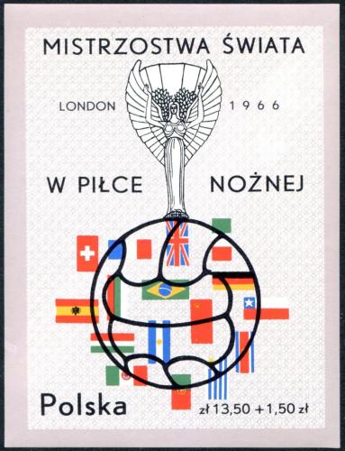 Potovn znmka Polsko 1966 MS ve fotbale Mi# Block 38