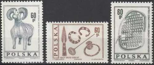 Potovn znmky Polsko 1966 Archeologie Mi# 1727-29