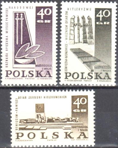 Potovn znmky Polsko 1967 Vlen pamtnky Mi# 1757-59