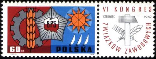 Potovn znmka Polsko 1967 Odborsk sjezd Mi# 1769