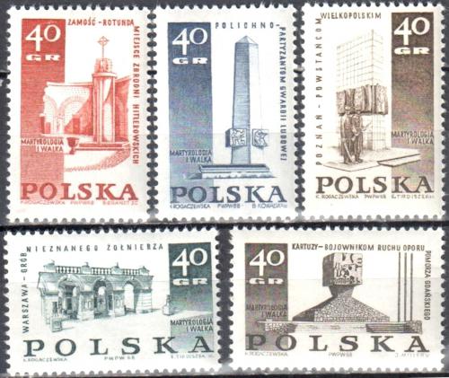 Potovn znmky Polsko 1968 Vlen pamtnky Mi# 1885-89