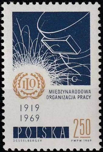 Potovn znmka Polsko 1969 ILO, 50. vro Mi# 1962