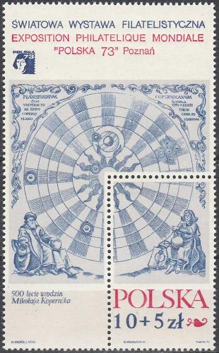 Potovn znmka Polsko 1972 Kopernikova Slunen soustava Mi# Block 52
