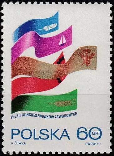 Potovn znmka Polsko 1972 Odborsk kongres Mi# 2203