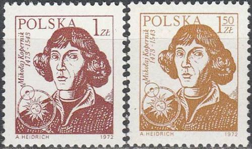 Potovn znmky Polsko 1972 Mikul Kopernik Mi# 2230-31