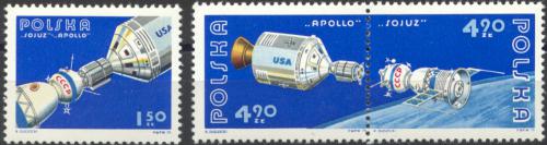 Potovn znmky Polsko 1975 Vesmrn projekt Apollo-Sojuz Mi# 2386-88