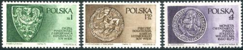 Potovn znmky Polsko 1975 Dynastie Piastovc ve Slezsku Mi# 2416-18 