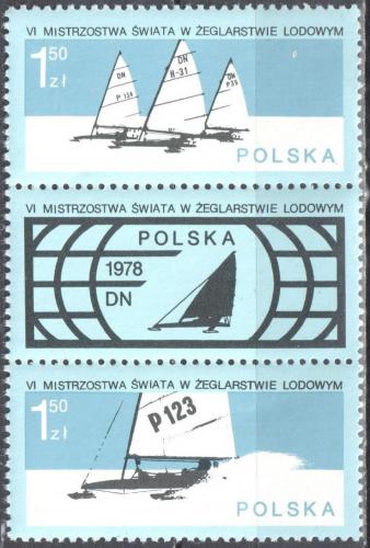 Potovn znmky Polsko 1978 MS v plachtn na led Mi# 2541-42