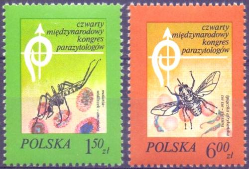 Potovn znmky Polsko 1978 Mezinrodn kongres parazitolog Mi# 2567-68