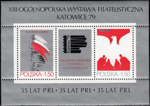 Potovn znmky Polsko 1979 Vznik republiky, 35. vro Mi# Block 77 