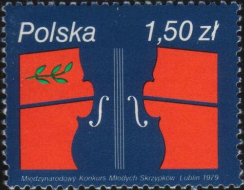 Potovn znmka Polsko 1979 Mezinrodn sout mladch houslist Mi# 2648