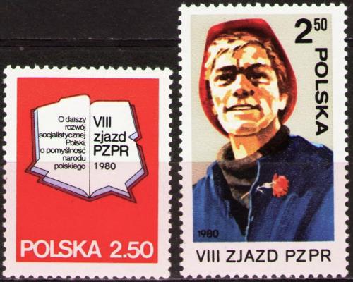 Potovn znmky Polsko 1980 Polsk sjednocen dlnick strana Mi# 2672-73