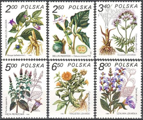 Potovn znmky Polsko 1980 Liv rostliny Mi# 2706-11
