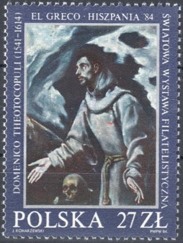 Potovn znmka Polsko 1984 Umn, El Greco Mi# 2912