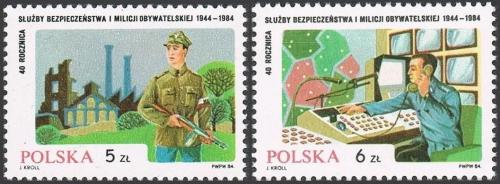 Potovn znmky Polsko 1984 Lidov milice, 40. vro Mi# 2937-38