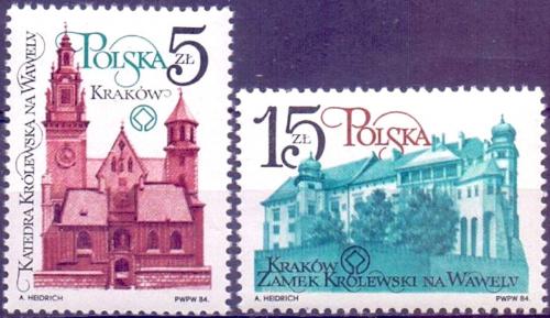 Potovn znmky Polsko 1984 Restaurace Krakova Mi# 2952-53