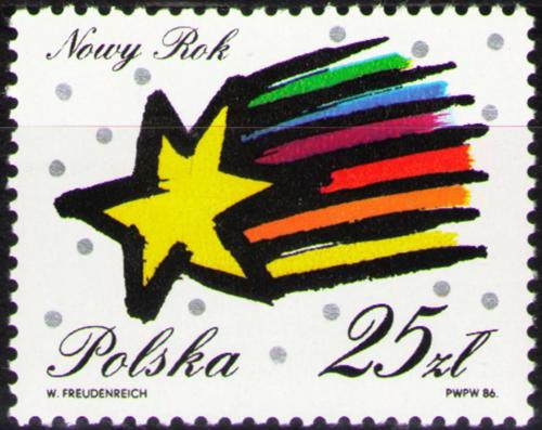 Potovn znmka Polsko 1986 Nov rok Mi# 3068