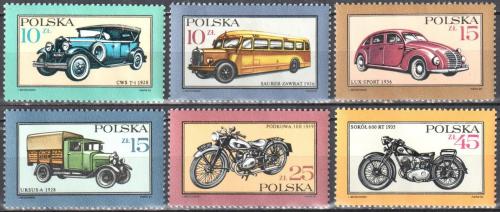 Potovn znmky Polsko 1987 Automobily a motocykly Mi# 3092-97