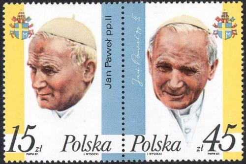 Potovn znmky Polsko 1987 Pape Jan Pavel II. Mi# 3099-3100