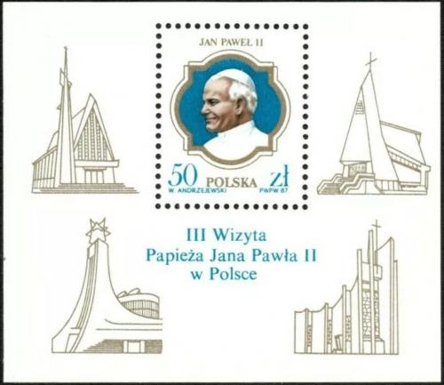 Potovn znmka Polsko 1987 Pape Jan Pavel II. Mi# Block 103