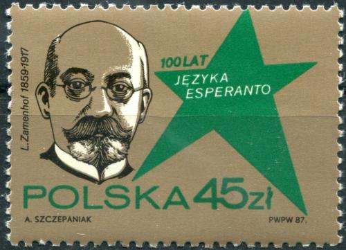 Potovn znmka Polsko 1987 Esperanto, 100. vro Mi# 3104