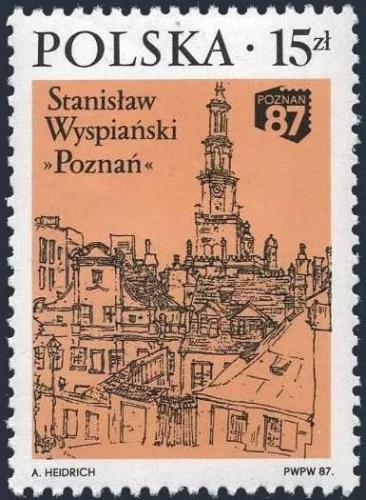 Potovn znmka Polsko 1987 Radnice v Poznani Mi# 3105