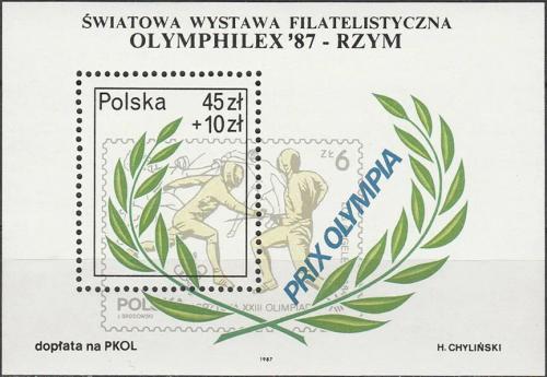 Potovn znmka Polsko 1987 Vstava potovnch znmek OLYMPHILEX Mi# Block 104