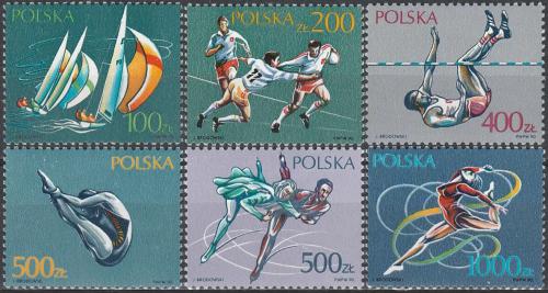 Potovn znmky Polsko 1990 Sport Mi# 3258-63