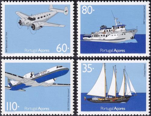 Po�tovn� zn�mky Azory 1991 Letadla a lod� Mi# 421-24