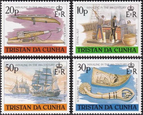 Poštovní známky Tristan da Cunha 1988 Lov velryb v 19. století TOP SET Mi# 447-50