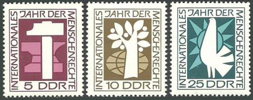 DDR 1968 Rok lidských práv Mi# 1368-70