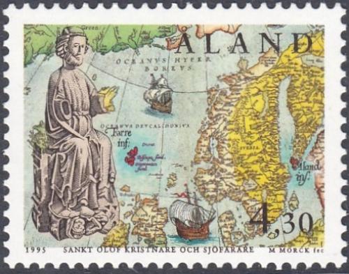 Poštovní známka Alandy 1995 Král Olaf II. Norský Mi# 105
