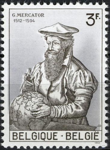 Poštovní známka Belgie 1962 Gerard Mercator , kartograf Mi# 1273